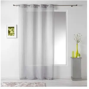 douceur d'intérieur 1624908 LINAHE Panneau à oeillets Polyester Gris 140 x 260 cm pas cher