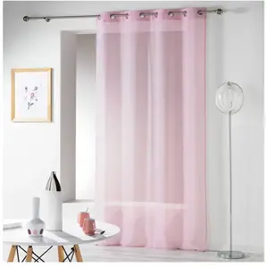 douceur d'intérieur 1624464 Telma Panneau à Oeillets Polyester Rose 240 x 140 cm pas cher
