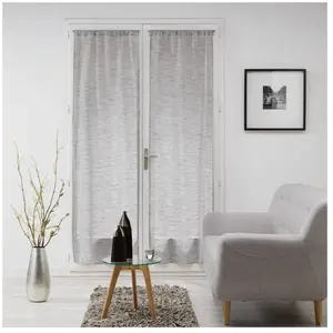 Douceur d'Intérieur Paire droite passe tringle 2 x 70 x 240 cm voile tisse milza Anthracite pas cher