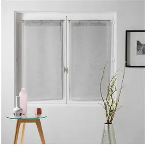 DOUCEUR D'INTERIEUR Paire droite anneaux 2 x 60 x 120 cm voile tisse milza Gris pas cher