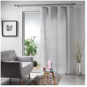 Douceur d'Intérieur PANNEAU A ANNEAUX 140 x 240 CM VOILE TISSE MILZA GRIS pas cher