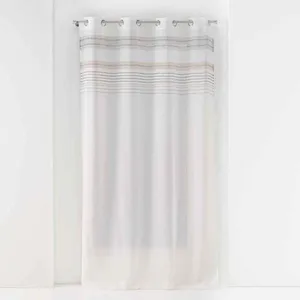 Douceur d'Intérieur Rideau Voilage - PARIS PRIX - Zola - 140x240cm - Blanc -  illets - Rayures pas cher