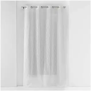 douceur d'intérieur, Voilage à Oeillets 140 X 240 Cm Voile Sablé Brodé, Colyne pas cher