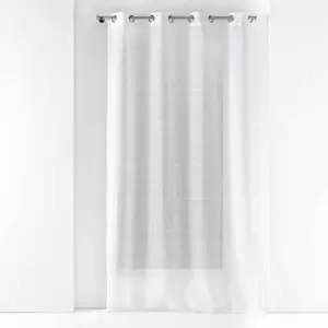 douceur d'intérieur, Voilage à Oeillets 140 X 240 Cm Voile Sablé Fantaisie, Eulalie Blanc pas cher