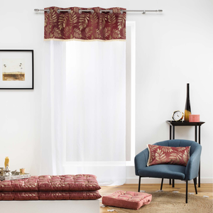 douceur d'intérieur, Voilage A Oeillets 140 X 240 Cm Voile Sablé Adelor Rose pas cher