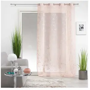 Douceur d'Intérieur panneau a oeillets 140 x 240 cm voile imprime metallise orion gris pas cher