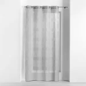 Douceur d'Intérieur panneau a oeillets 140 x 280 cm voile sable ajoure ajourela gris pas cher