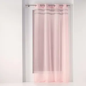 Voilage à oeillets 140 x 240 cm voile sablé + strass Satinela Rose
