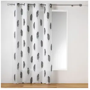 Douceur d'intérieur PANNEAU A OEILLETS 140 x 240 CM EFFET LIN IMPRIME ETERNITY NATUREL pas cher