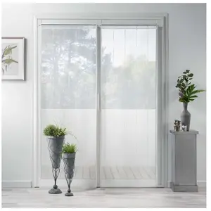 Comparateur de prix : Douceur d'Intérieur CDaffaires Paire droite passe tringle 2x70x200 cm voile sable fils chenille linahe Blanc