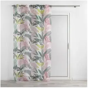 Douceur d'Intérieur Voilage a oeillets 140 x 240 cm voile sablé imprimé Assana Rose pas cher