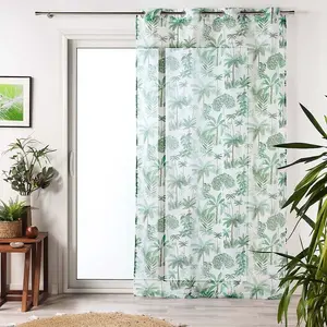 douceur d'intérieur, Voilage à Oeillets (140 x 240 cm) Amazonia Vert, ...Vendu parcdiscount