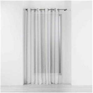 Voilage - DOUCEUR DINTERIEUR - Palaos - 140 x 240 cm - Tissé naturel - Gris et écru pas cher