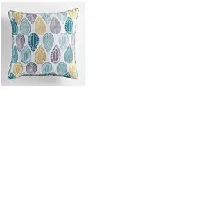 HOMEMAISON CDaffaires Coussin passepoil 40 x 40 cm polyester imprime palpito Blanc pas cher