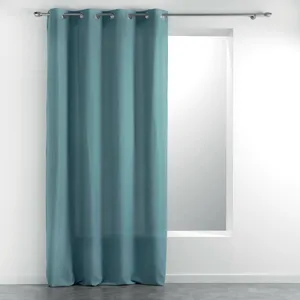 Douceur d'Intérieur rideau a oeillets 140 x 260 cm tisse uni meliane bleu pas cher