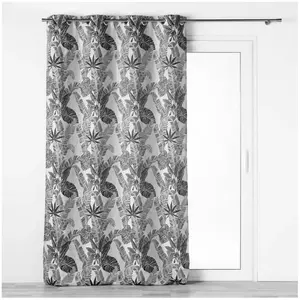 douceur d'intérieur, Rideau A Oeillets 140 X 260 Cm Jacquard Faggy Noir pas cher