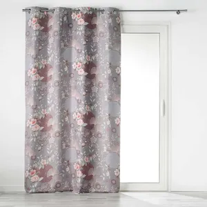 Douceur d'Intérieur Rideau a oeillets 135 x 260 cm 100% occultant/microfibre imp. yokahama Gris pas cher