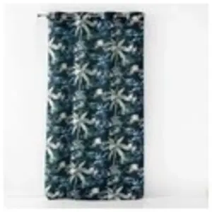 Douceur d'Intérieur RIDEAU A OEILLETS 140 x 280 CM POLYESTER IMPRIME FABULOUS BLEU pas cher