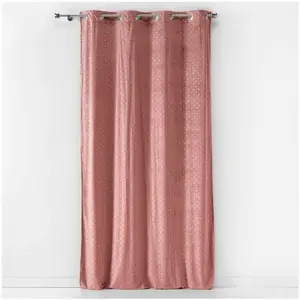 Douceur d'Intérieur Rideau tamisant a oeillets 140 x 240 cm velours imprimé or bellagold Rose pas cher