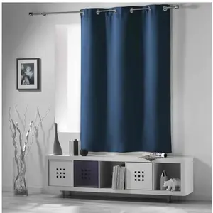 Douceur d'Intérieur RIDEAU A OEILLETS 135 x 240 CM OCCULTANT UNI OCCULT NAVY pas cher