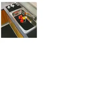 Douceur d'Intérieur Tapis de fonds d'évier - DECORLINE - TUBULO - 43 x 32 cm - Anthracite - 100% PVC 750g/m² pas cher