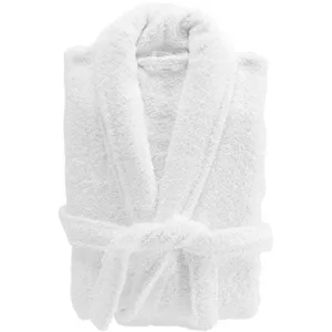 DOUCEUR D'INTERIEUR Peignoir Col Châle En Coton "tendresse" Blanc pas cher