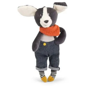 Moulin Roty Peluche chien Puce bleu Puce et Pilou (26 cm) pas cher