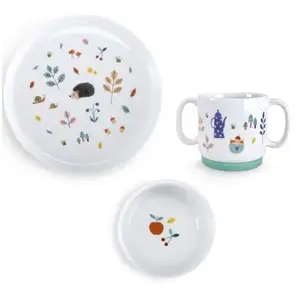 Moulin Roty Coffret repas en porcelaine Pomme des Bois (3 pièces) pas cher