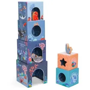 Moulin Roty Cubes empilables + personnages Les aventures de Paulie (6 cubes) pas cher