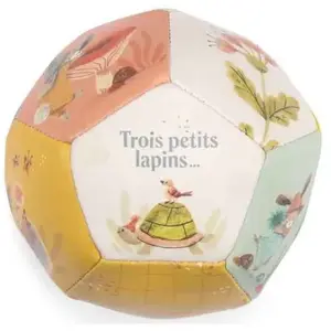 Moulin Roty Ballon souple Trois petits lapins (10 cm) pas cher