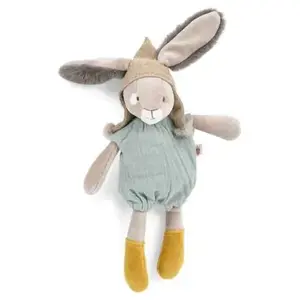 Moulin Roty Peluche Petit lapin sauge Trois petits lapins (30 cm) pas cher