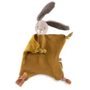 Moulin Roty Doudou plat lapin ocre Trois petits lapins pas cher