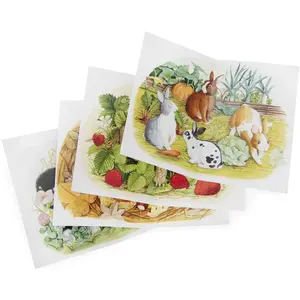 4 mini puzzles des animaux (4x12 pièces) Le Jardinier Le Jardin du Mou... pas cher