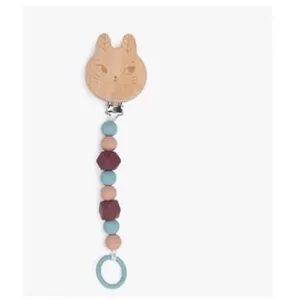 MOULIN ROTY Attache tétine bois et silicone pas cher