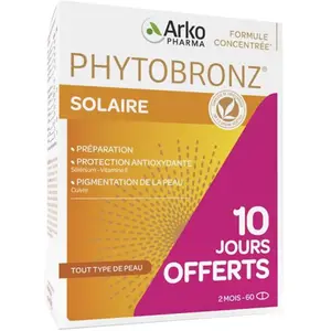Arkopharma Phytobronz Préparateur Solaire 2 x 30 capsules Huiles VégétalesVendu paratida-sante-discount-fr