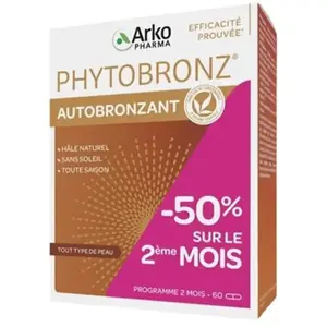 Arkopharma Phytobronz Autobronzant Hale naturel sans soleil Format promo  2 mois 60 gélulesVendu paratida-sante-discount-fr