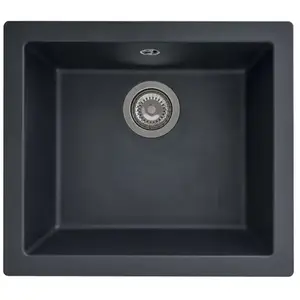 STRADOUR Evier en résine 1 cuve - Noir pailleté - A encastrer ou sous plan - ST... pas cher