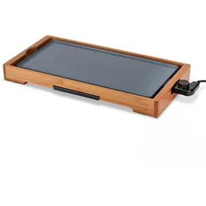 Livoo Plancha Bambou, Gril de table, Marron pas cher