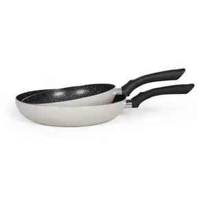 Set de 3 poêles aspect pierre - Livoo - MEN124GR - Gris pas cher