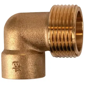 Raccord laiton coudé 90° à souder - Thermador - M 3/8' - Ø 14 mm - 92GC pas cher