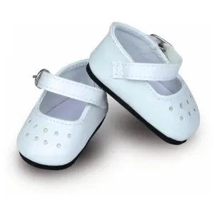 PETITCOLLIN Chaussures à bride blanches pour poupées - Petit Collin 603402 - Pour filles de 3 à 9 ans pas cher