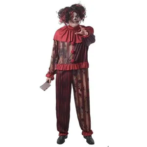 DÉGUISEMENT CLOWN TUEUR DIABOLIQUE HOMME S/M Rouge Bordeaux