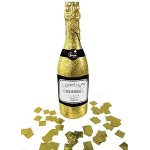 Bouteille canon à confettis papier - 32 cm - or - PTIT CLOWN - 93009 - Accessoire de Fête pas cher
