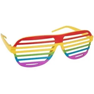 1 Paire de lunettes barreaux arc-en-ciel multicolore REF/62838 Accessoire de déguisement festif pas cher