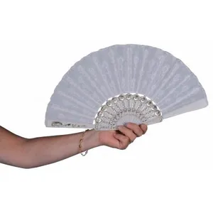 Comparateur de prix : Motomo Eventail - tissu et plastique - blanc - 45 cm ouvert