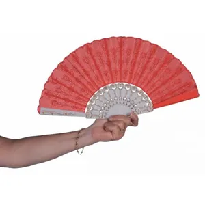 Comparateur de prix : Motomo EVENTAIL TISSU ET PLASTIQUE ROUGE 45CM