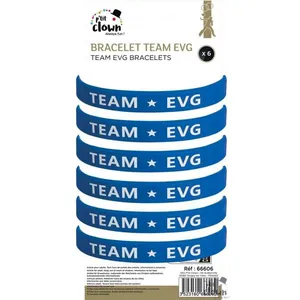 Lot de 6 bracelets EVG bleus - Ptit Clown - Team EVG - AdulteVendu parcdiscount