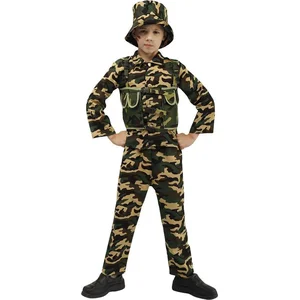 Déguisement - PTIT CLOWN - Soldat Enfant - Vert - Polyester - Dès 5 an...