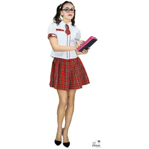 Verkleedkledij Schoolmeisje - Volwassene - Maat S/M - P'tit Clown