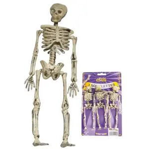 Squelettes en plastique - Halloween - Lot de 3 - Hauteur 15 cm - Décoration intérieure - Plastique pas cher